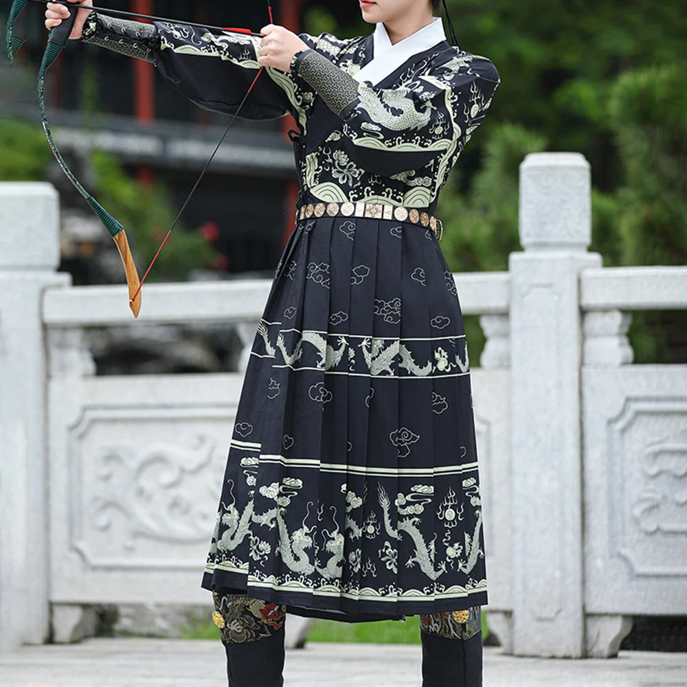 Autumn Winter Hanfu Dragon Pattern Flying Fish Clothing Chinese Style Unisex Fashion Ancient Style Warm Quality Class Uniform