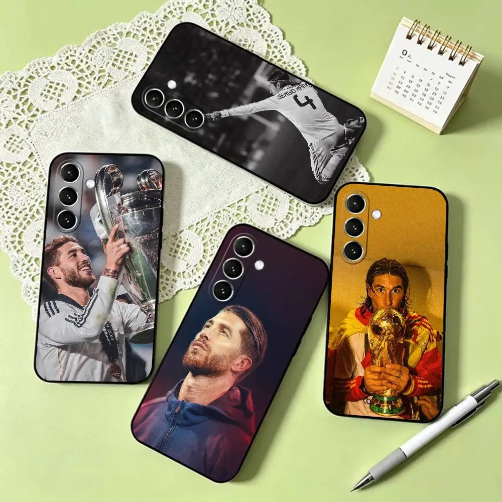 

S-Sergio R-Ramos Football Phone Case For Samsung Galaxy A73,A72,A71,A70,A53,A52,A51,Others Soft Black Cover