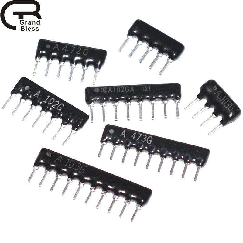 

10pcs 4PIN Exclusion Network Resistor Array DIP 1K/4.7K/5.1K/10K Foot Pitch 2.54mm A102J A472J A512J A103J Ohm