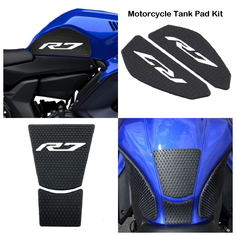 

Fits for Yamaha YZF R7 ABS YZFR7 YZF-R7 Logo 2021-2025 Motorcycle Tank Pad Fueltank Side Traction Knee Grips Anti Slip Pads Kits