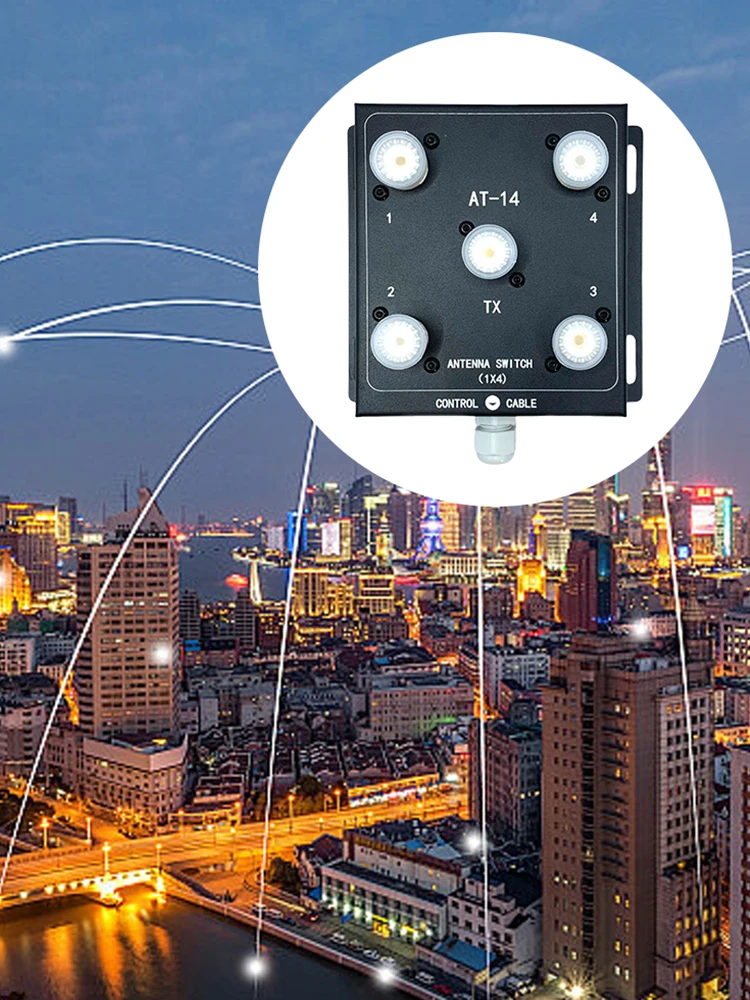 4-Way Coax Remote Antenna Switch Antenna Switch 1.8-60MHz Antenna Splitter Switch RF Antenna Switch for Radio Stations view 4