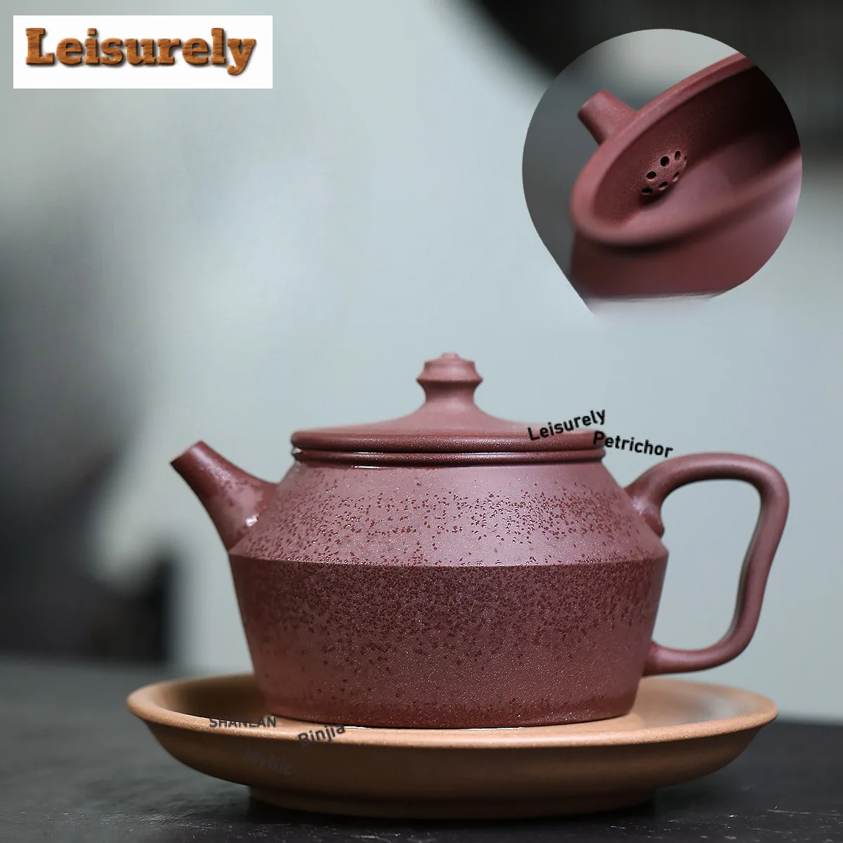 

420 мл креативные чайники из фиолетовой глины Исин ручной работы, большой калибр, горшок из сырой руды, грязевой чайник с персиковым цветом и фильтром, чайный сервиз Zisha