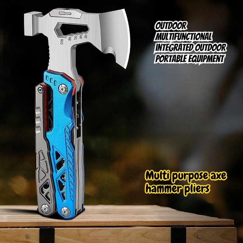 Outdoor Popular Folding Multifunctional Axe Hammer Pliers Portable Camping Hiking Student EDC Advanced Small Tool Equipment