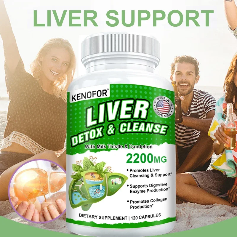 Fatty Liver Cleanse and Liver Detox Supplement - with Turmeric, Milk Thistle and Dandelion for Men Women To Support Liver Health