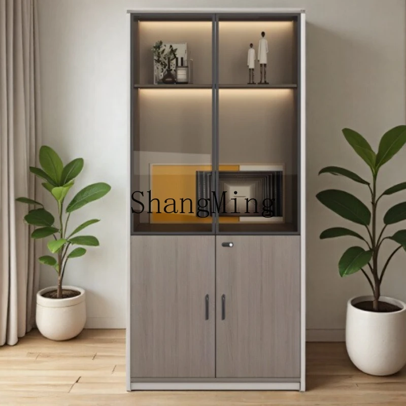 ZYY office background file cabinet wooden data simple solid wood storage storage cabinet