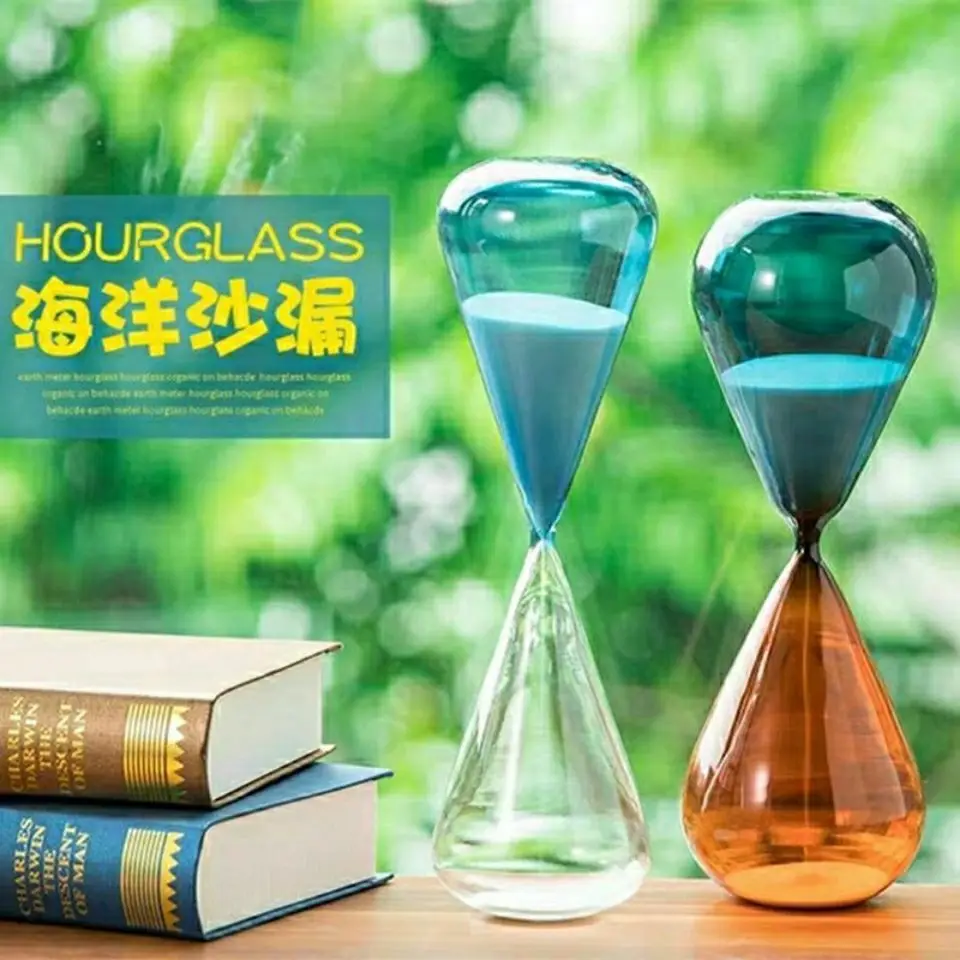 

Nordic Modern Minimalist Hourglass Ornament for Bedroom Study Office Hotel Home Living Room Decor Colorful Glass Home Gift 124