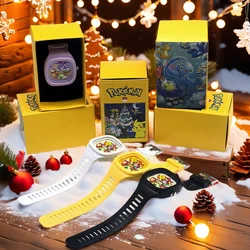 Pocket Monster Watch Anime Pikachu Cartoon Children's Quality Cute Square Watch Gift Box Series Children's Christmas Gifts