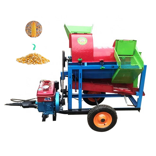 Multifunctional agriculture maize corn rice wheat sorghum soybean willet rapeseed thresher sheller dehuller process peel machine