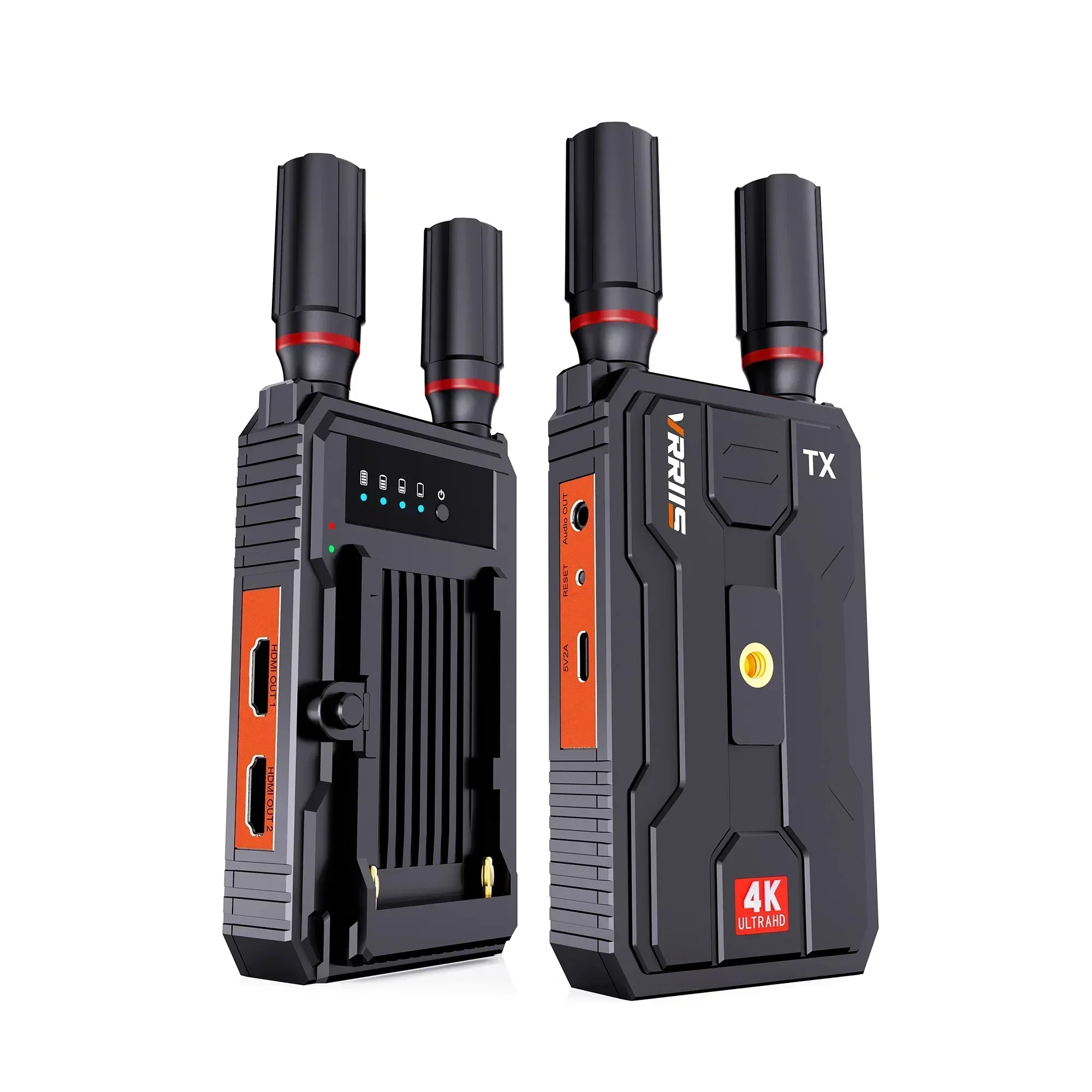 5G 4K Wireless Transmission System Audio Video Transmitter and Receiver HDMI Extender Support Battery /PC/ Camera Live Streaming