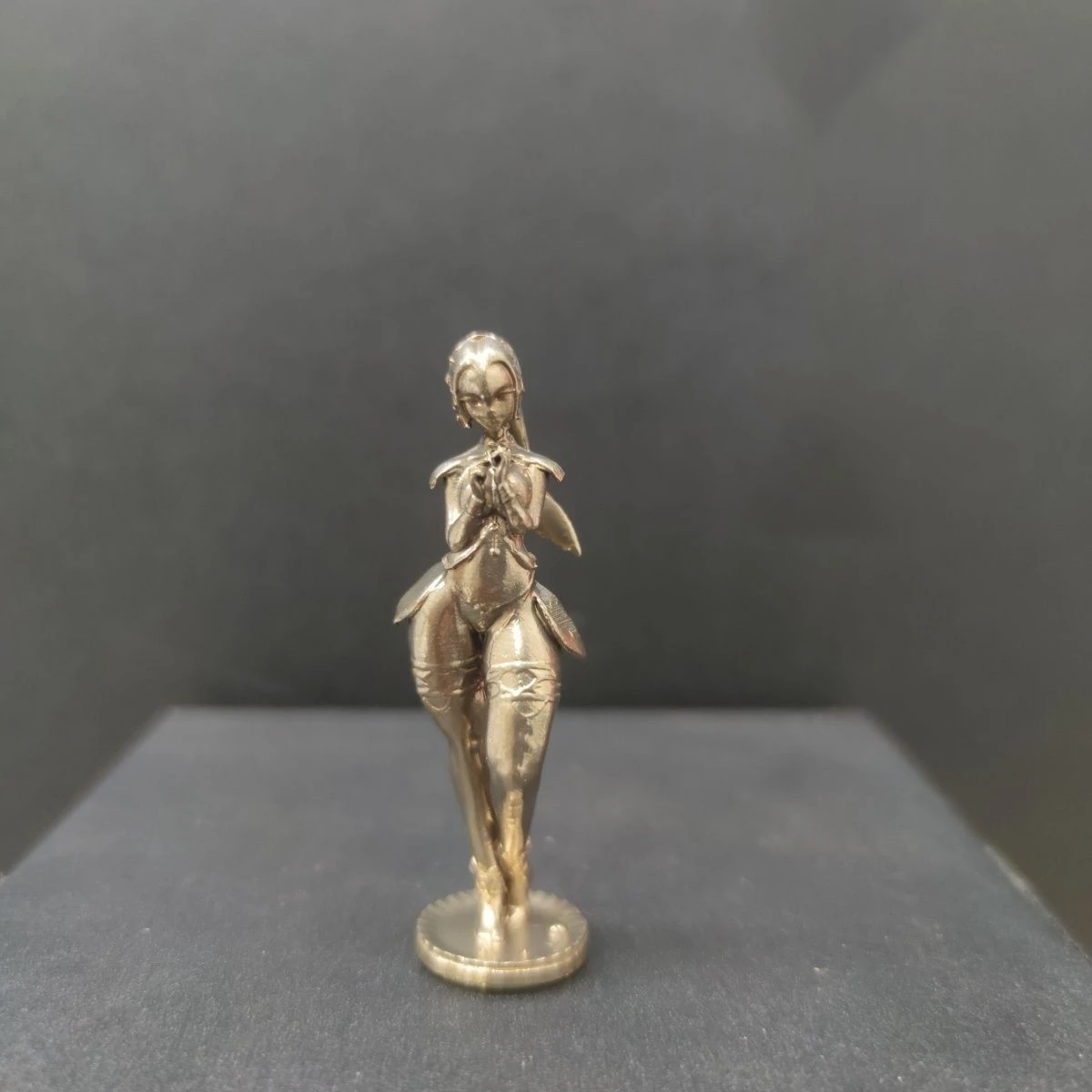 

Copper Miniature Figurine - Fantasy Elf Maiden Archer Decorative Collectible Home Decor Accent Piece for Shelf/Desk Display