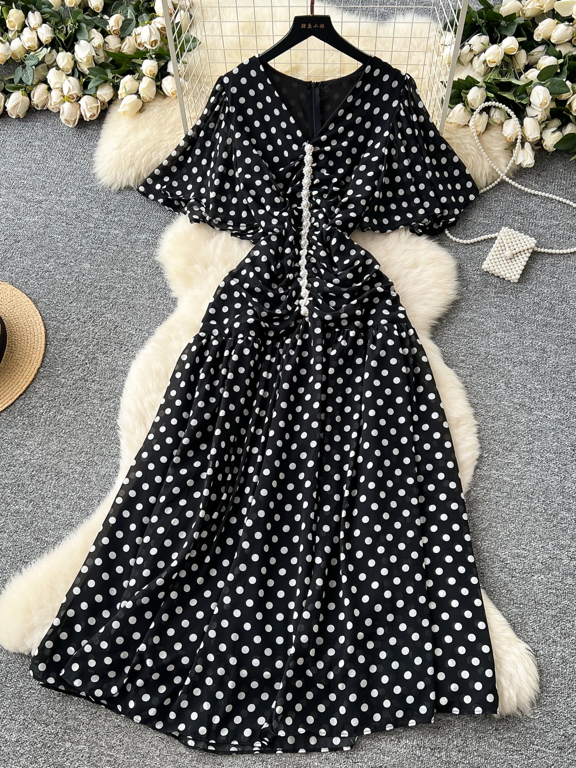 V-ne T Dr da donna estivo con pizzo Sves e abbellimenti di diamanti a vita alta A-line Midi Dr Ele Beau