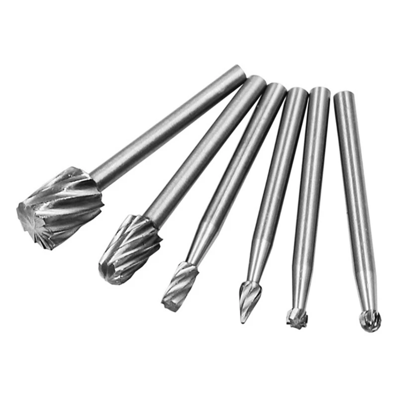 Bộ 6 Mũi khoan cacbua Bộ mũi khoan cacbua 3 mm Công cụ cắt giũa Dropship