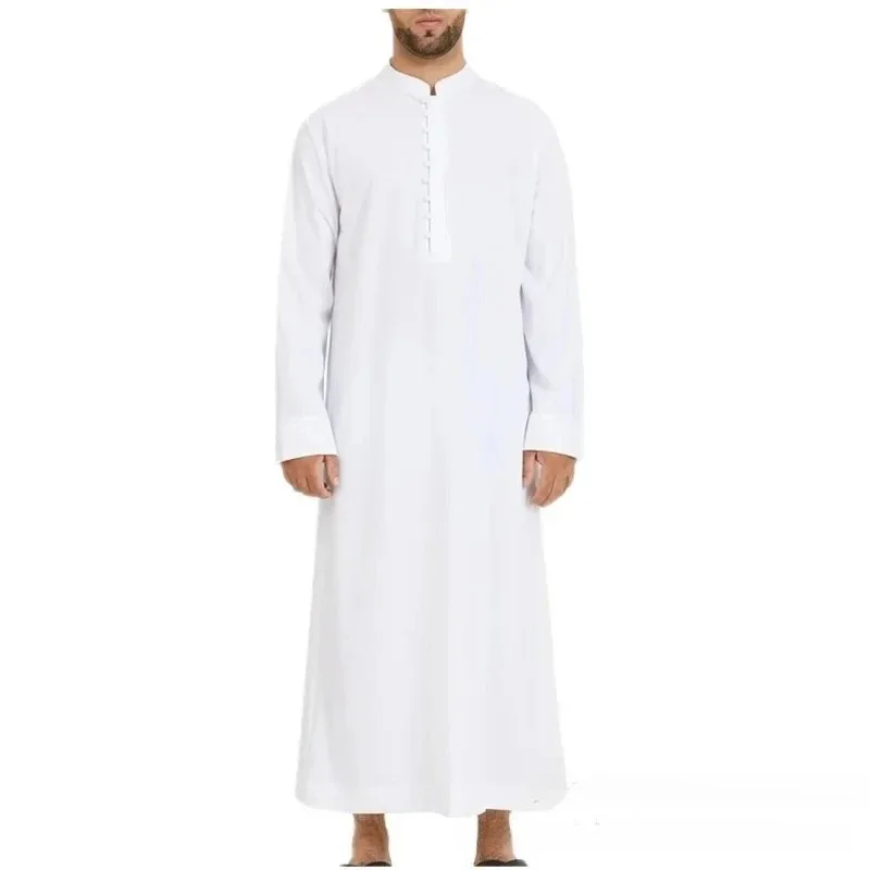 

Men's2026 Loose Standing Collar Muslim Robes New Ethnic Round Collar Hui Robes Arab Middle East Men's Clothing Men Vintage Top