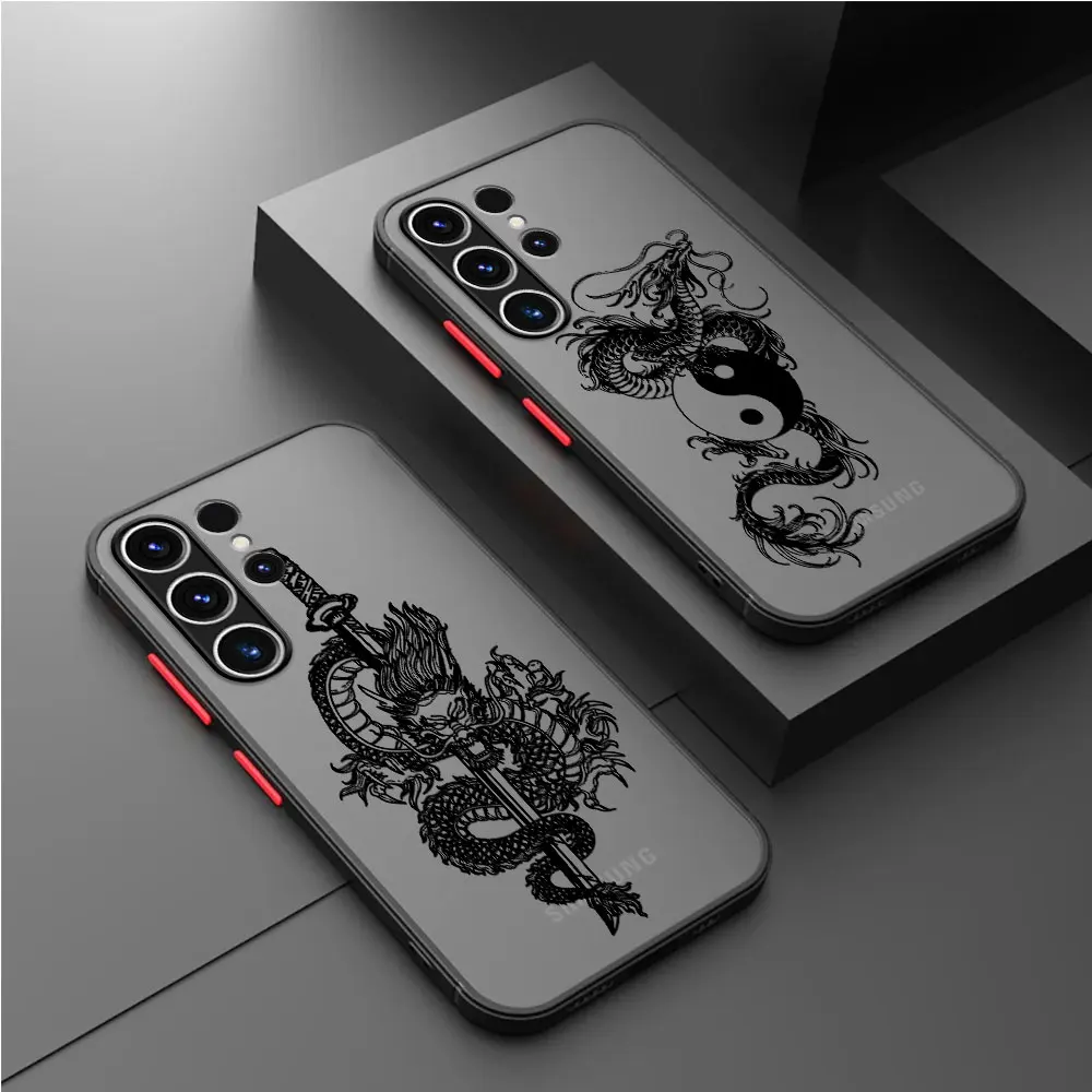 Eight Diagrams Chinese Loong Phone Case for Samsung Galaxy S20 FE S24 Ultra S22 Plus S23 Ultra S21 Soft Silicone Back Cover