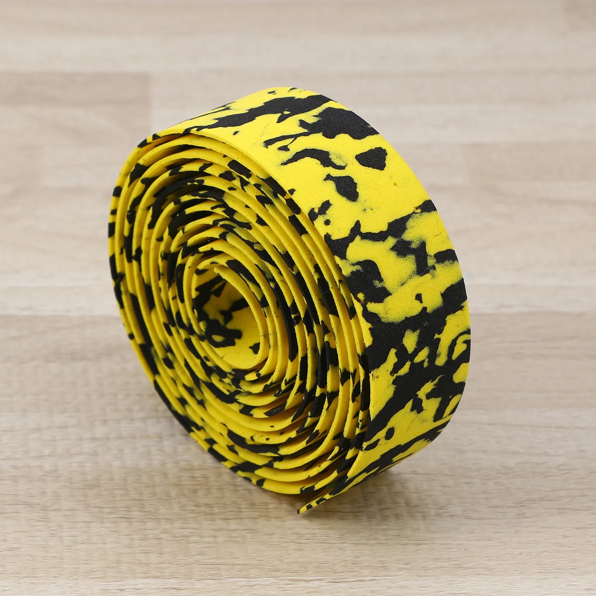 

1Pair PU Handlebar Tape Camouflage Yellow Black for Bicycle Enthusiasts Lightweight Eva Hand Fatigue Reduction