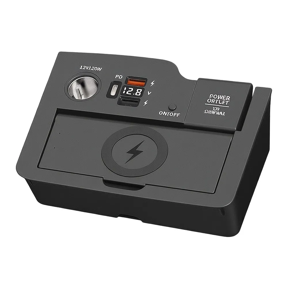 1Pcs ABS Wireless Charging Pad 15W Quick Charge With Lid Box For Honda CR-V 2017-2020 Center Console Car Interior Accessories