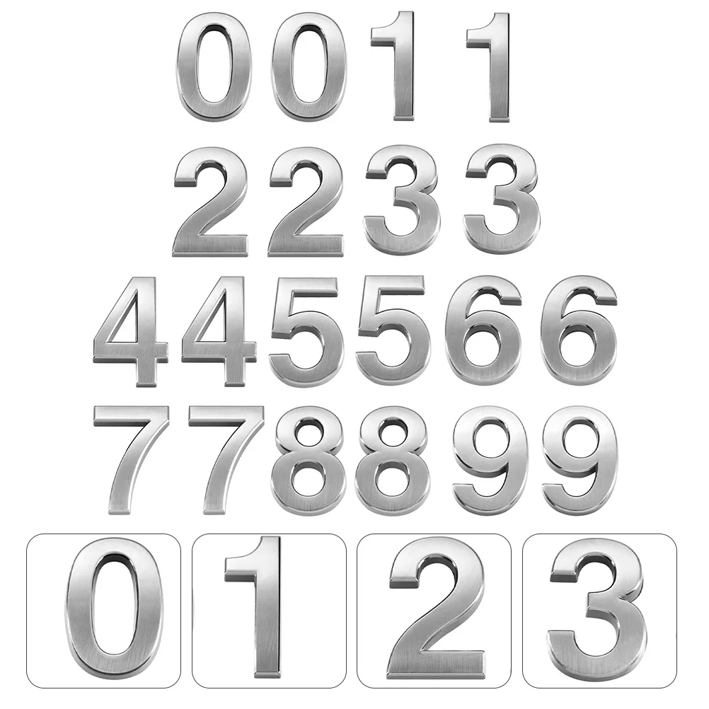 20 قطعة أرقام الأبواب الرقمية ثلاثية الأبعاد أرقام ذاتية اللصق لغرفة شقة فندق مكتب الشاي متجر علامات عنوان صندوق البريد #2