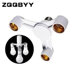 ZQQBYY E27 to E27 LED Bulb Lamp Holder 3 in 1 E27 Base Socket Splitter LED Lamp Socket Light Bulb Adapter Holder converter