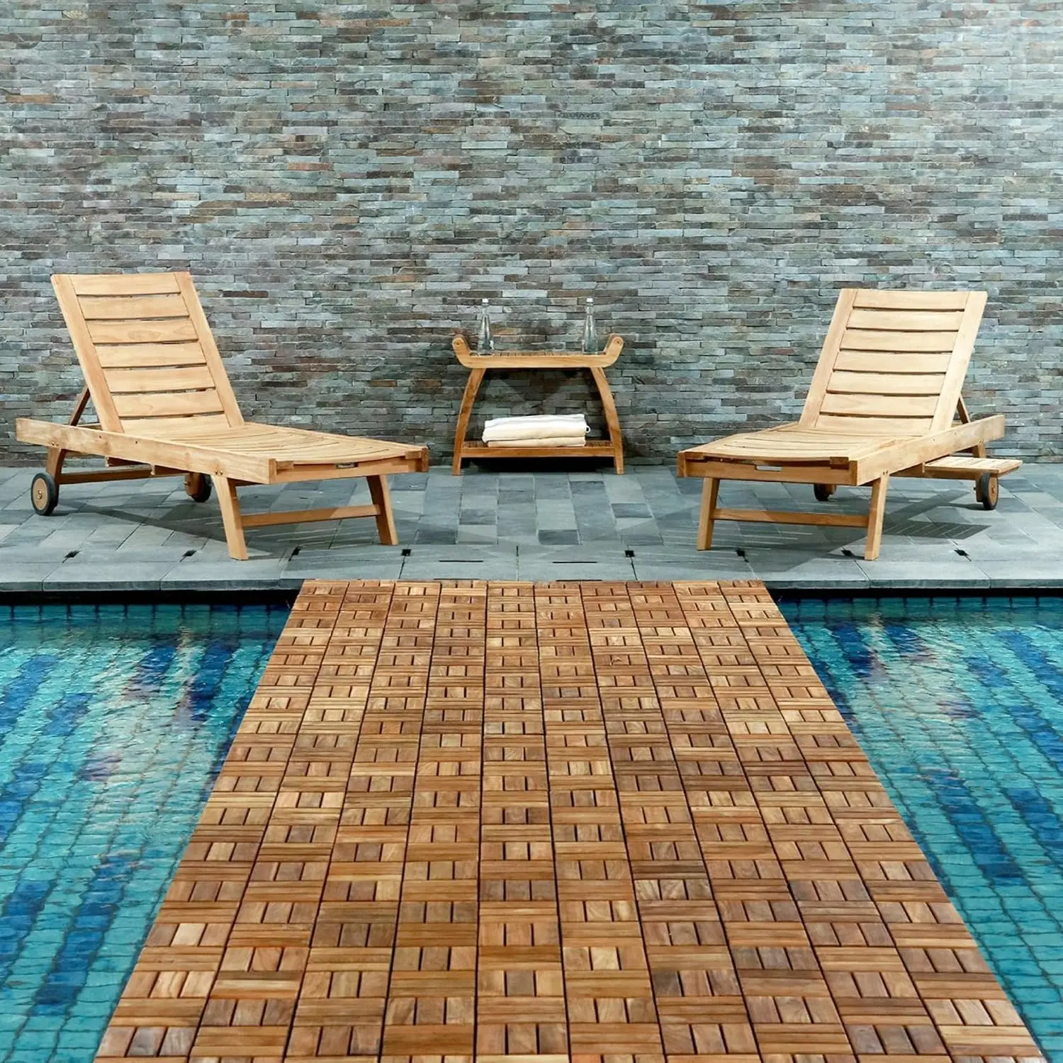 Wood Interlocking Tiles - Wooden Tile Floor Set for Indoor and Outdoor Use - Perfect for Sauna, Patio, Deck, Customized