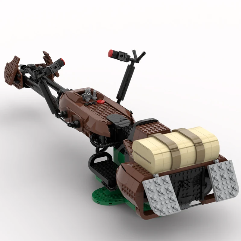 1283pcs MOC Scout Trooper Speederbike Fits My Star Battle Model Building Blocks Bookshelf Decor, Home Decor For Son Holiday Gift