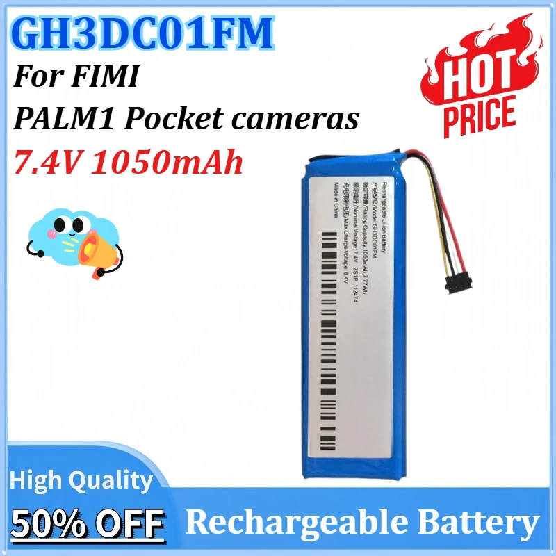 

Newly upgraded GH3DC01FM 7.4V 1050mAh Replacement Battery for FIMI PALM PALM 1 Pocket Gimbal Camera High Quality Batteries