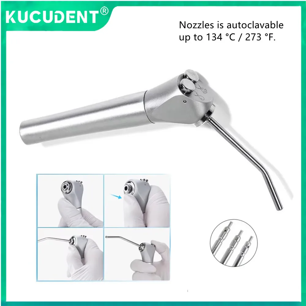 

Professional Dental Triple Syringe Handpiece 3 Way Air Water Spray Gun for Dentistry Chair Unit Cleaning Equipment 2 Nozzles Tip