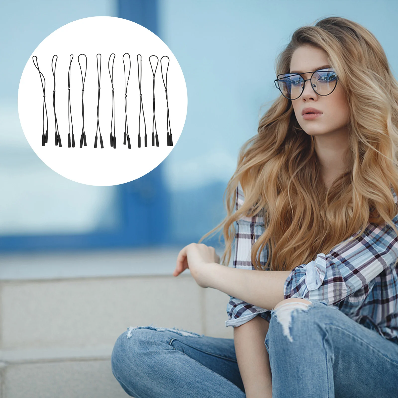 

10 Pcs Glasses Strap Eyewear Retainer Chains Sunglasses Lanyard for Kids Sports Fixed Chain Silicone Cord Durable