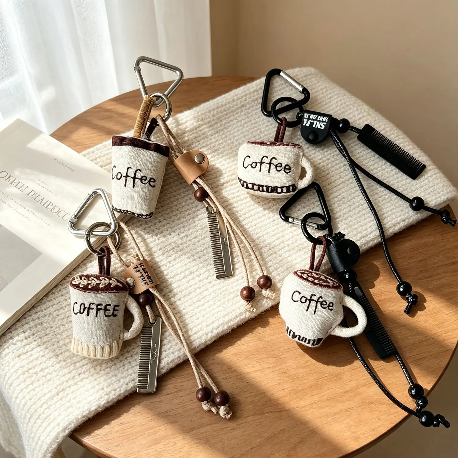 Stuffed Coffee Cup Charm Multifunctional Versatile for Bag Car Key Phone Adorable Korean Premium Durable Portable