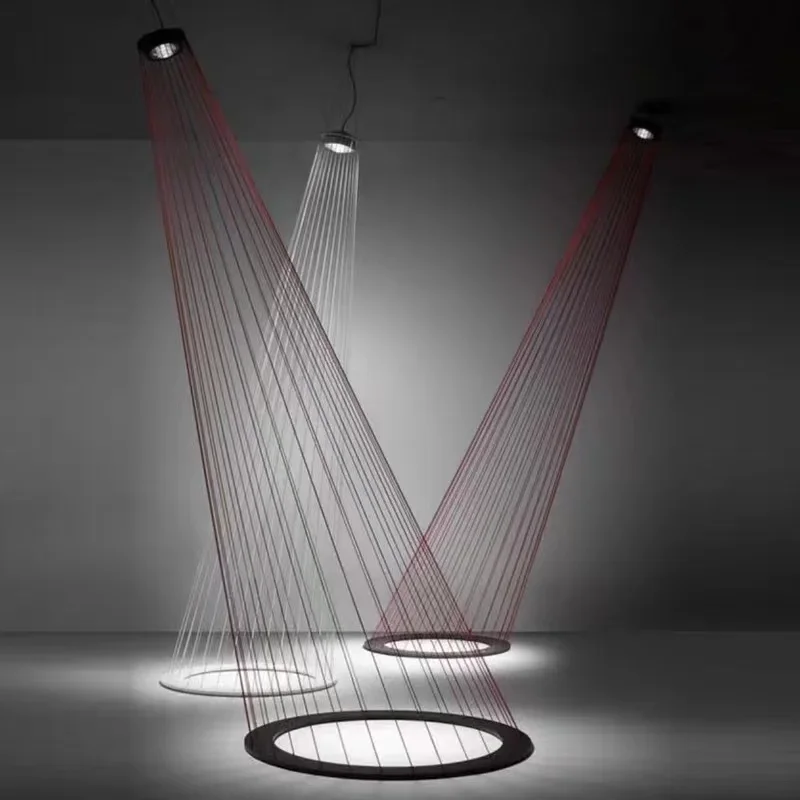 Flos Creative Chandelier Exhibition Hall Living Room Minimalist Line Staircase Lamp Shopping Mall Window Floor Lamp Beam Light