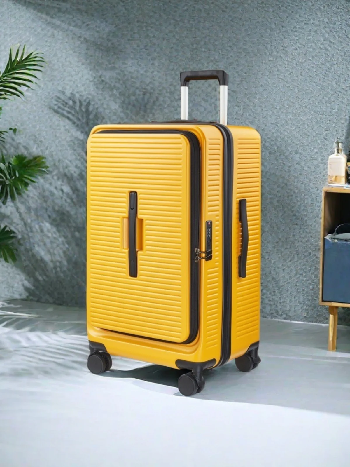 

Anti-Theft Password Lo Multi-Function 20 Inch PC Lage Front Opening Cover Travel Suitcase Universal Wheel Resistance to ...