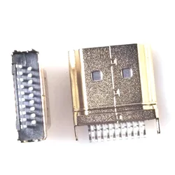 Nuovo connettore jack/spina maschio HDMI 10PCS caldo 19 pin 19 P 1.6MM 180 gradi placcato oro hd 19 pin lunghezza L12.6mm