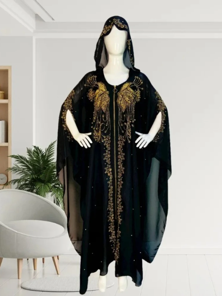 

Eid Muslim Dress for Women Bat Sleeve Abaya Diamond Jalabiya Morocco Caftan Party Dresses Dubai Abayas Kaftan Vestidos Long Robe