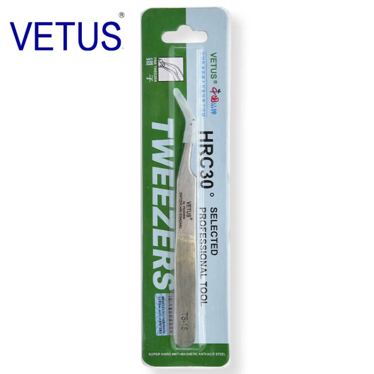 VETUS TS-15 Stainless Steel Curved Tweezers Versatile Tool For Bird Nest Hair Removal Eyebrow Shaping And Detailed Hair Plucking view 5