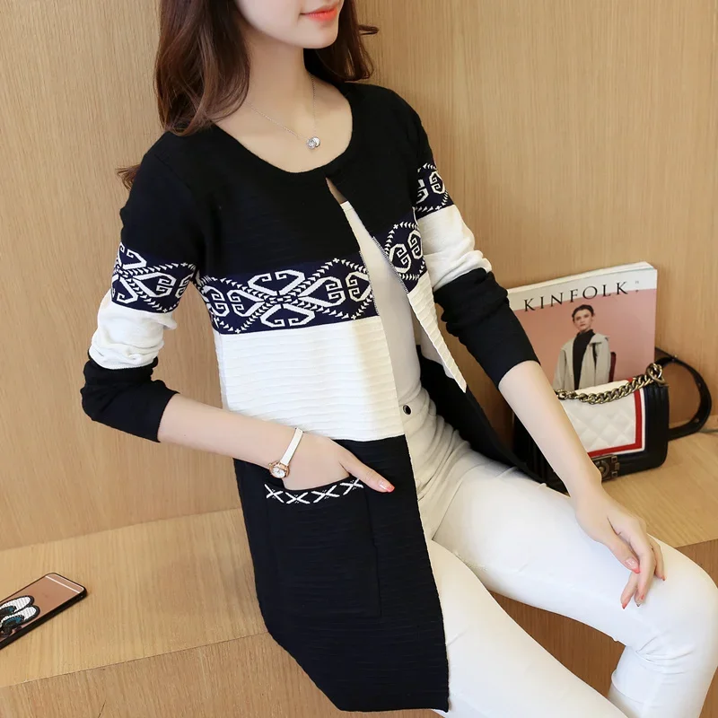 2024 Women's Autumn Long Cashmere Sweater Thin Short Cardigan Pink Black Red Knitting Sweaters Print Women Winter Fashion Slim