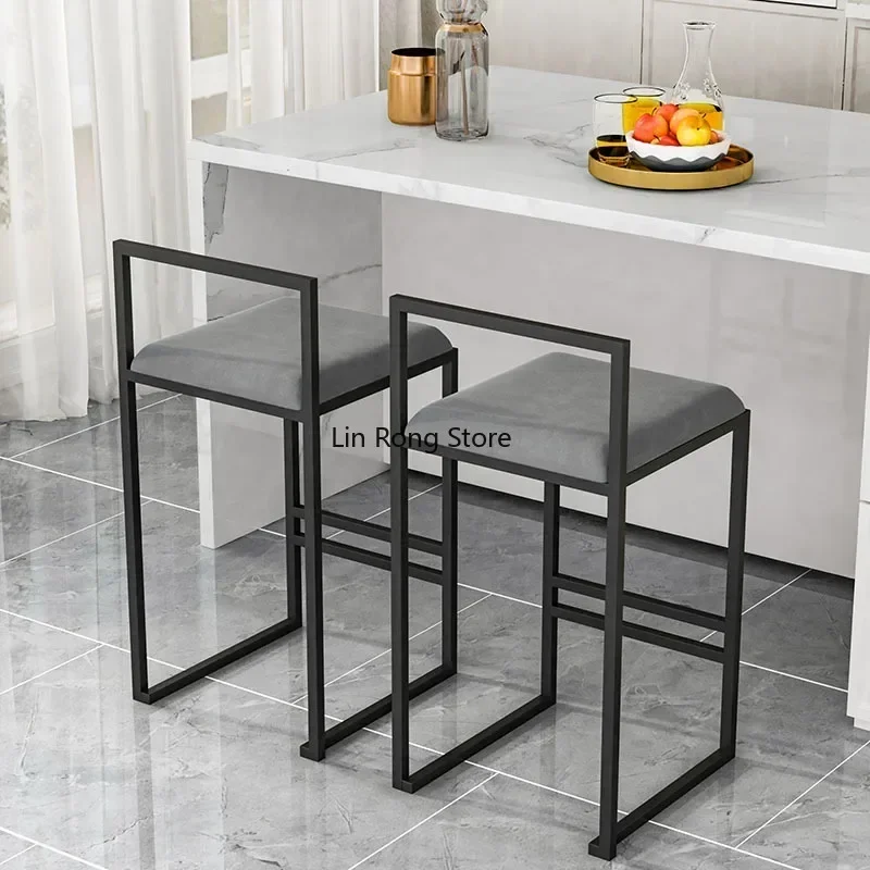 Bancos Para Bar Chair Modern Bar Stools Industrial Style Counter Stool Nordic Backrest Banquet Kitchen Silla De Bar Furniture