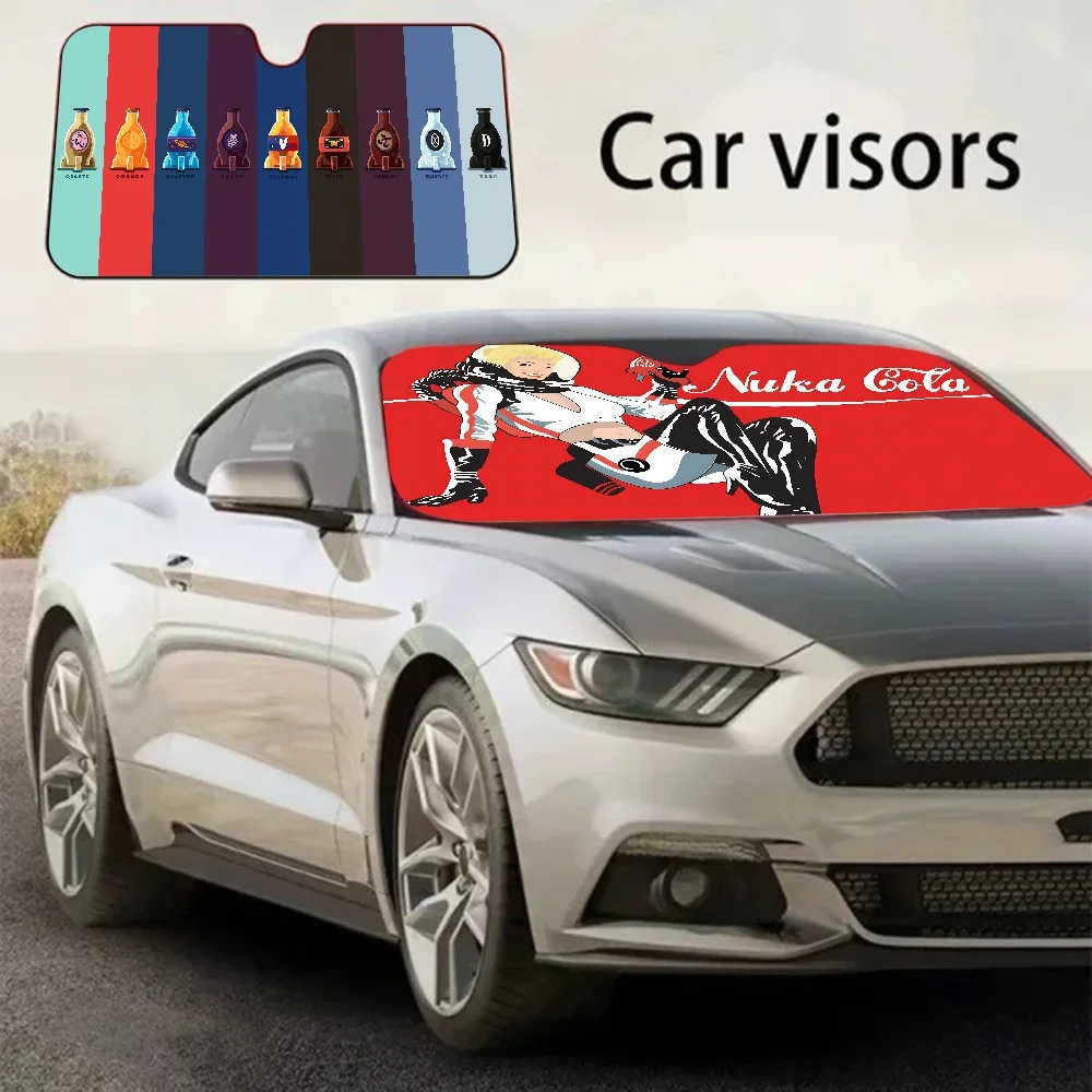 Classic N-Nuka C-Cola Drink Car Sunshade Window Sunshade Sunblock Front Windshield Front Baffle Double Ring Sunshade