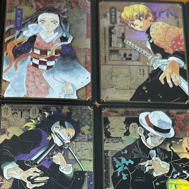 Anime Demon Slayer carte da collezione fai da te Kamado Nezuko Kochou Shinobu Rengoku Kyoujurou Kanroji Mitsuri regali di compleanno giocattoli per bambini