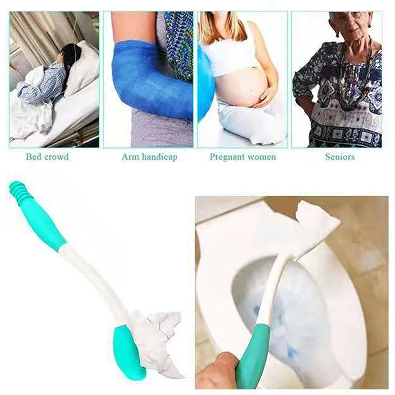 Toilet Aid Wiper Self Assist Bathroom Bottom Butt Wipe Helper Wand Long Reach Comfort Wipe Tool Paper Tissue Cleaning Brushes