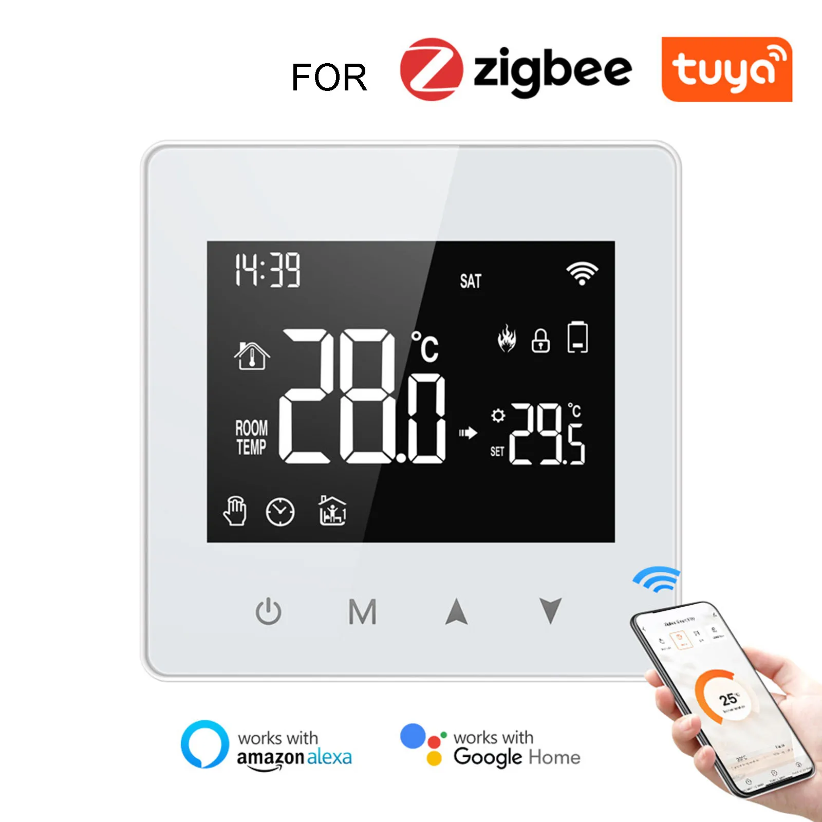 

WiFi/ZigBee Smart Thermostat Low Power Battery Water Gas Boiler Temperature Controller For Alexa For Google Home Alice