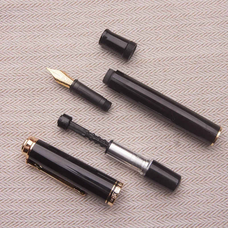 New Admok M800 Fountain Pen Acrylic Gold/Silver Bock Schmidt F/M/EF/B 0.5/0.7/1.0MM Nib Ink Pen Business Office Supplies Gift