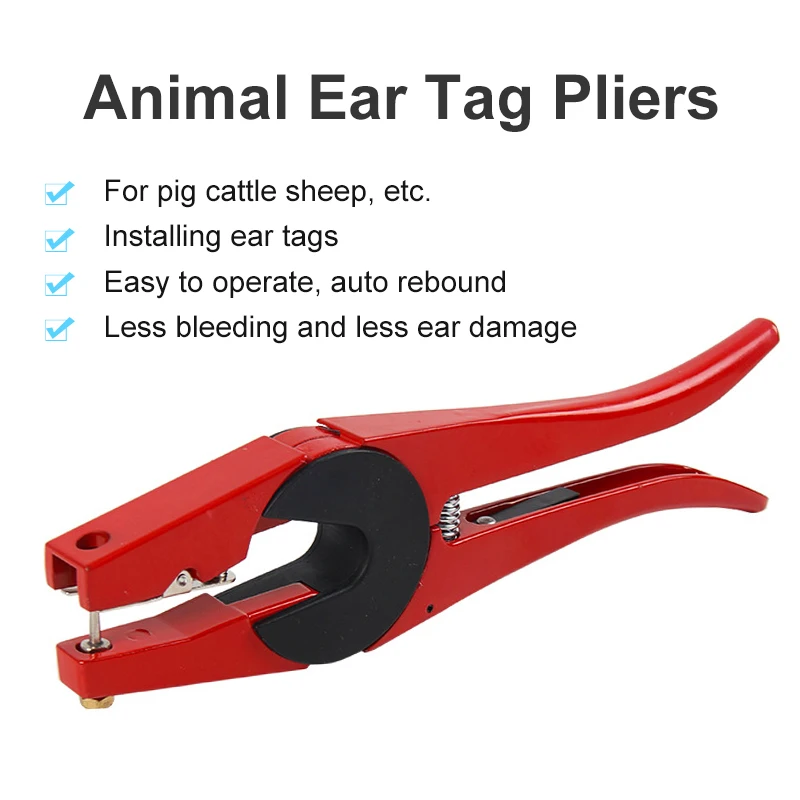 Animal Ear Tag Pliers Ear Thorn Tongs Swine Ear Tag Installation Tool for Pig Cattle Sheep Animal Ear Tag Pliers