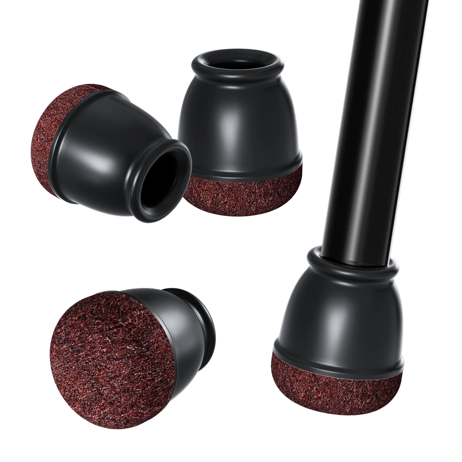 16PCS Extra Small Wrapped Felt Silicone Chair Leg Protector Caps, Anti‑Scratch Hardwood Floor Guards