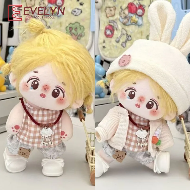 

Evelyn, хлопковая кукольная одежда 20 см, одежда для малышей, штаны, пальто, шляпа, комплект аксессуаров, платье Genshin Impact Love and Deepspace