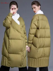 Пуховой костюм Thicker Warm Duck Down Coat Winter Fashion Fur Collar Fluffy Down Parkas Coats Was Thin Down outerwear wy1847