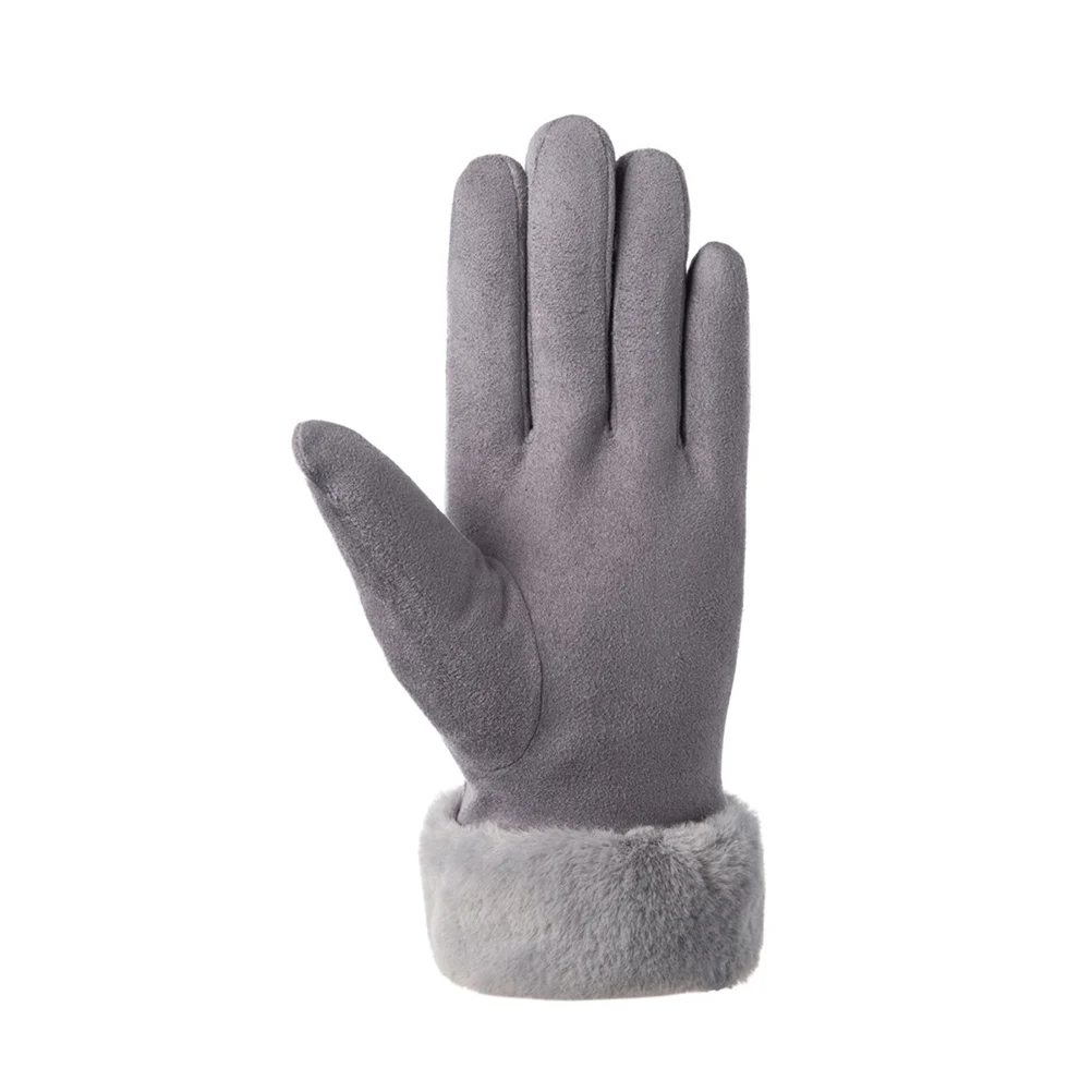 

Winter Gloves Bow-tied for Women Cold Easy to Match Mittens Snow Warm Suede Daily Use