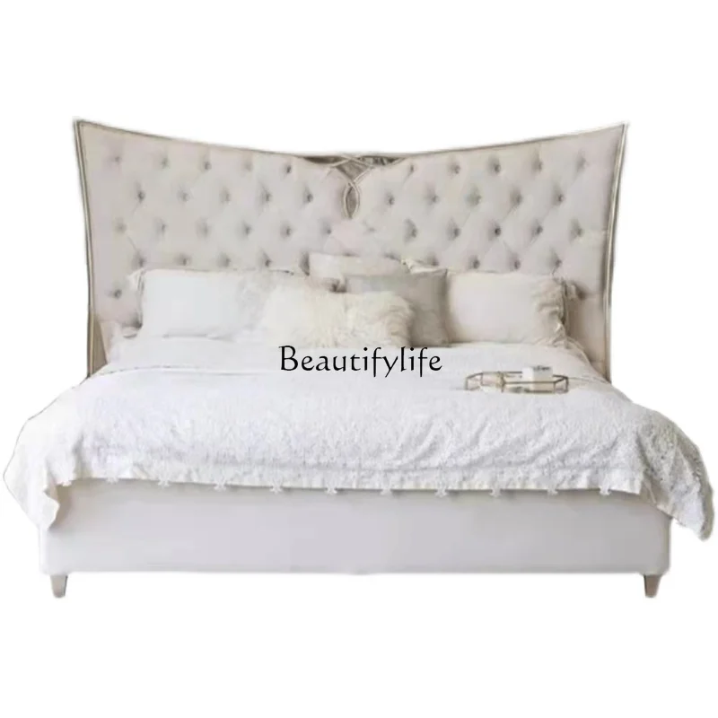 

Light luxury solid wood double bed French princess bed European 1.8 meters master bedroom American simplicity