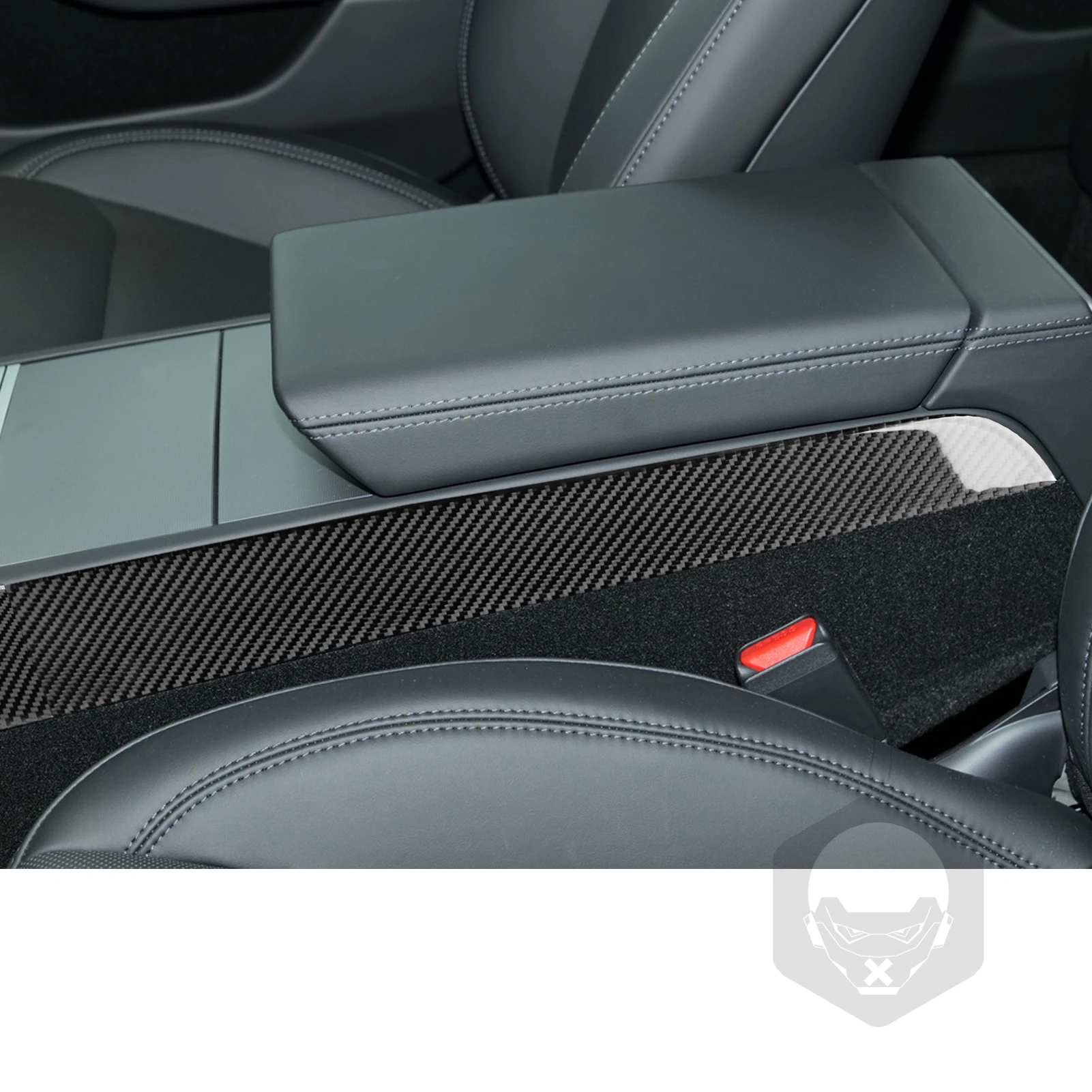 For Tesla Model Y 2025-2026 Carbon Fiber Center storage Side Panel Trim Cover Car Accessories Interior Decorative Stickers