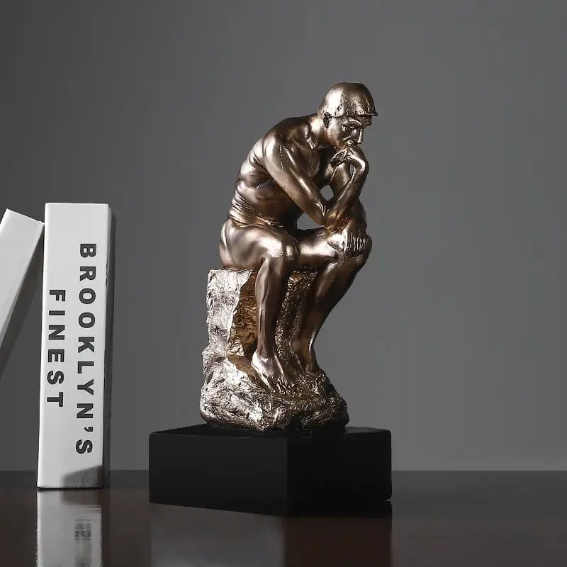 Figurine de penseur créative minimaliste, Sculpture d'art moderne pour la maison, décor d'armoire à vin pour salon