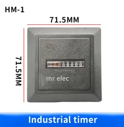 New 50Hz AC 24V 110V 220v Hour meter Non-Resettable square sealed hours timer meter gauge counter HM-1