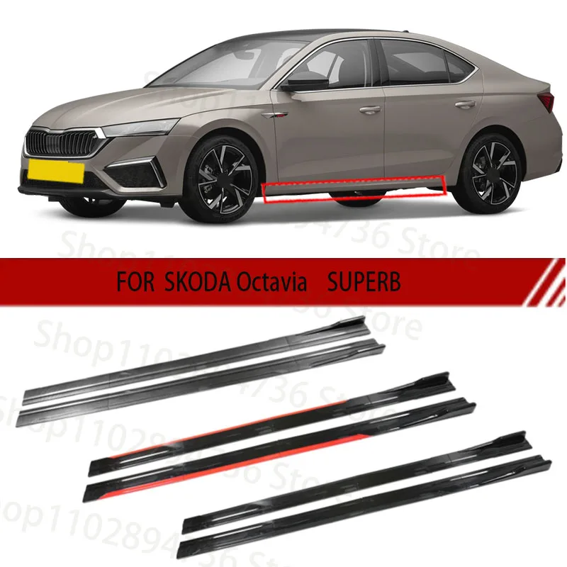 DLA SKODA Octavia SUPERB 2M Przedłużenie bocznej spódnicy samochodowej Płyta Separator warg Zderzak 2.18M Wyścigowy spoiler boczny